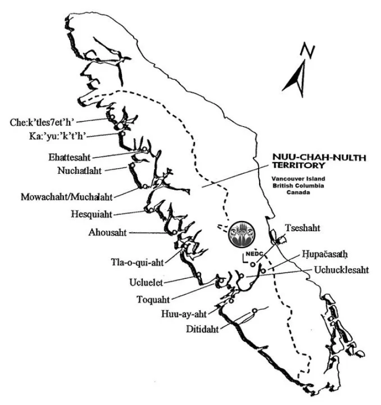 Map of the Nuu-Chah-Nulth traditional Territory